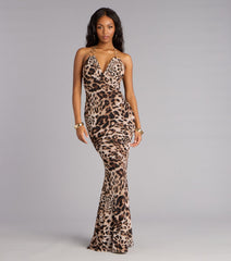 Jeanette Cheetah Print Mermaid Formal Dress