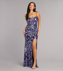 Rylee Sequin Lace-Up Formal Dress