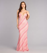 Sunset Swirl Lace-Up Maxi Dress