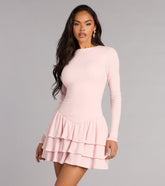 Sweet Plans Ahead Long Sleeve Skater Dress