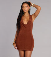 Effortless Confidence Slinky Knit Halter Mini Dress