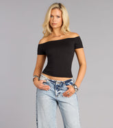Clean Slate Off-Shoulder Crop Top