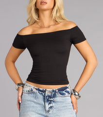 Clean Slate Off-Shoulder Crop Top