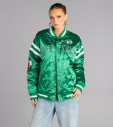 Ultra Game NBA Celtics Satin Bomber Jacket