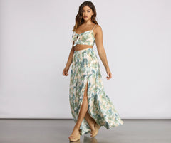Tropical Babe High Slit Maxi Skirt