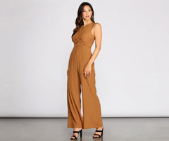 Twist Front Tie Back Jumpsuit