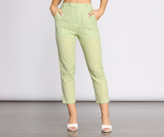Take A Cue Tapered Eyelet Pants