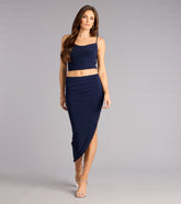 Soft Allure Asymmetrical Midi Skirt