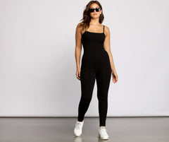On That Basic Open Back Sleeveless Catsuit