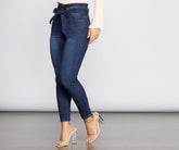 High Rise Paper Bag Skinny Jeans