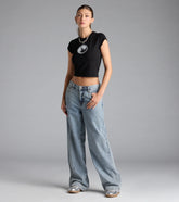 On Trend Mid-Rise Wide-Leg Denim Jeans