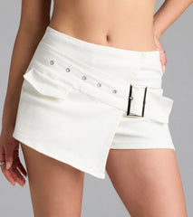 Short Talk High-Rise Belted Wrap Skort