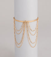 Layered Drama Cross Charm Arm Cuff