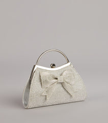 All Dressed Up Rhinestone Bow Handle Clutch