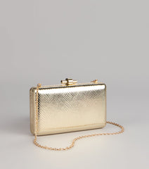 Chic Plus One Metallic Snake Clutch