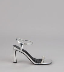 Shine Hour Rhinestone Strap Stiletto Heels