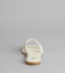 I Do Glam Faux Pearl Rhinestone Sandals
