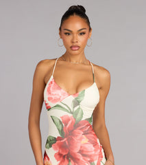 Elara Floral Open Back Formal Dress