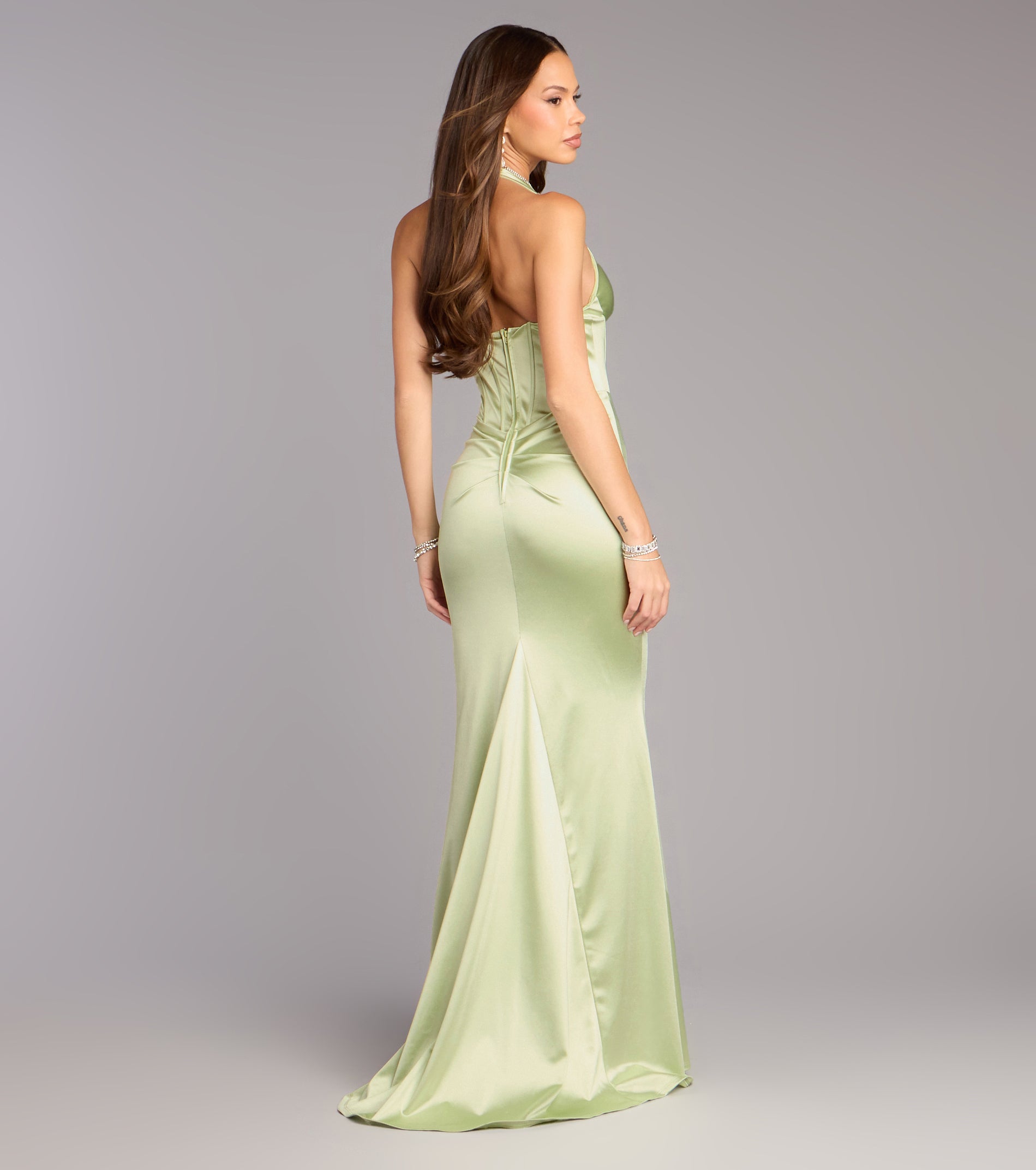 Jaycee Satin Corset Mermaid Dress