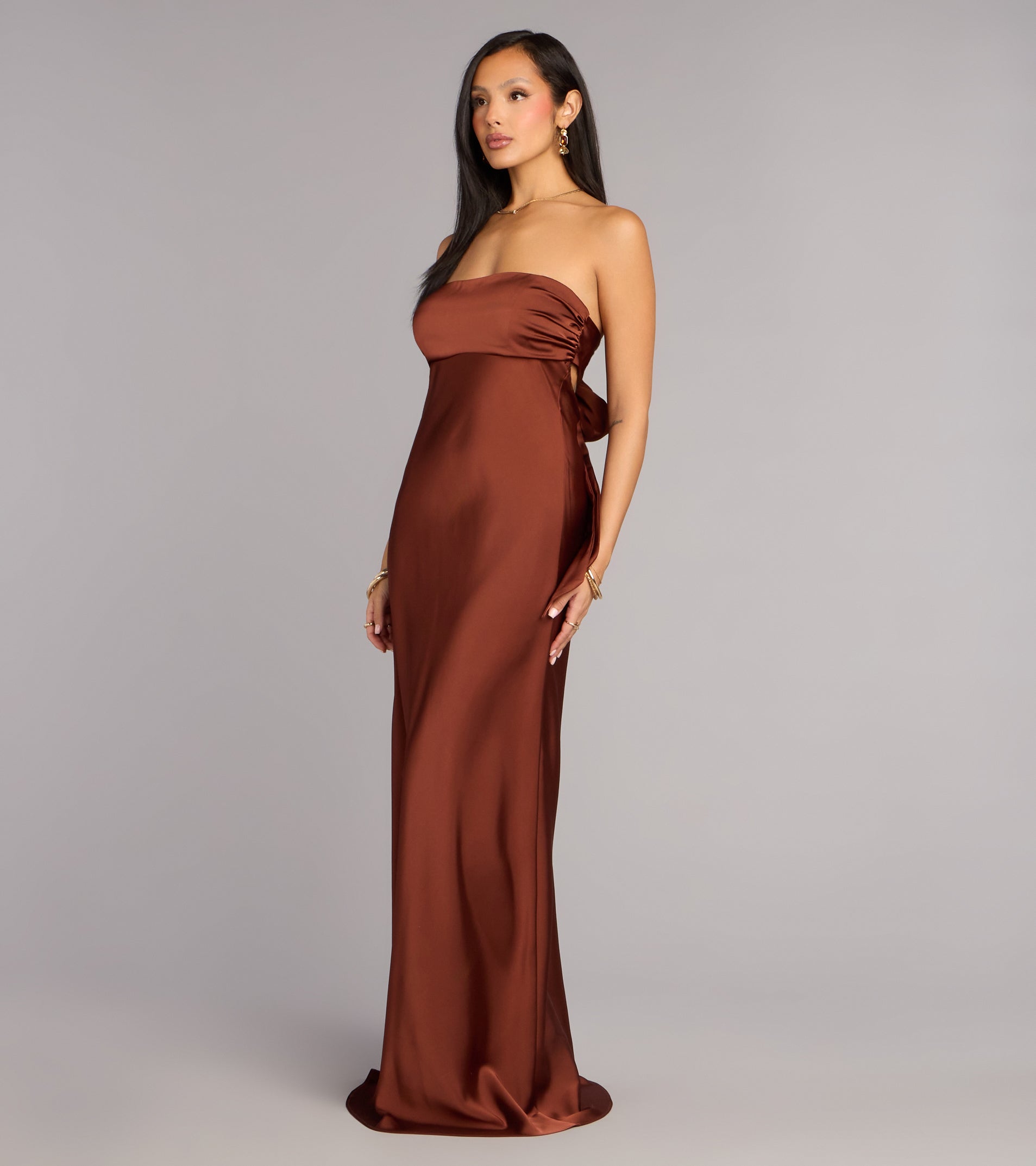 Brienna Satin Tie A-Line Formal Dress