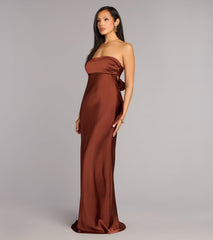 Brienna Satin Tie A-Line Formal Dress