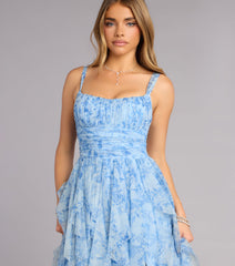 Luna Floral Ruffled Formal Dress