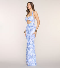 Emily Floral Open Back Formal Dress