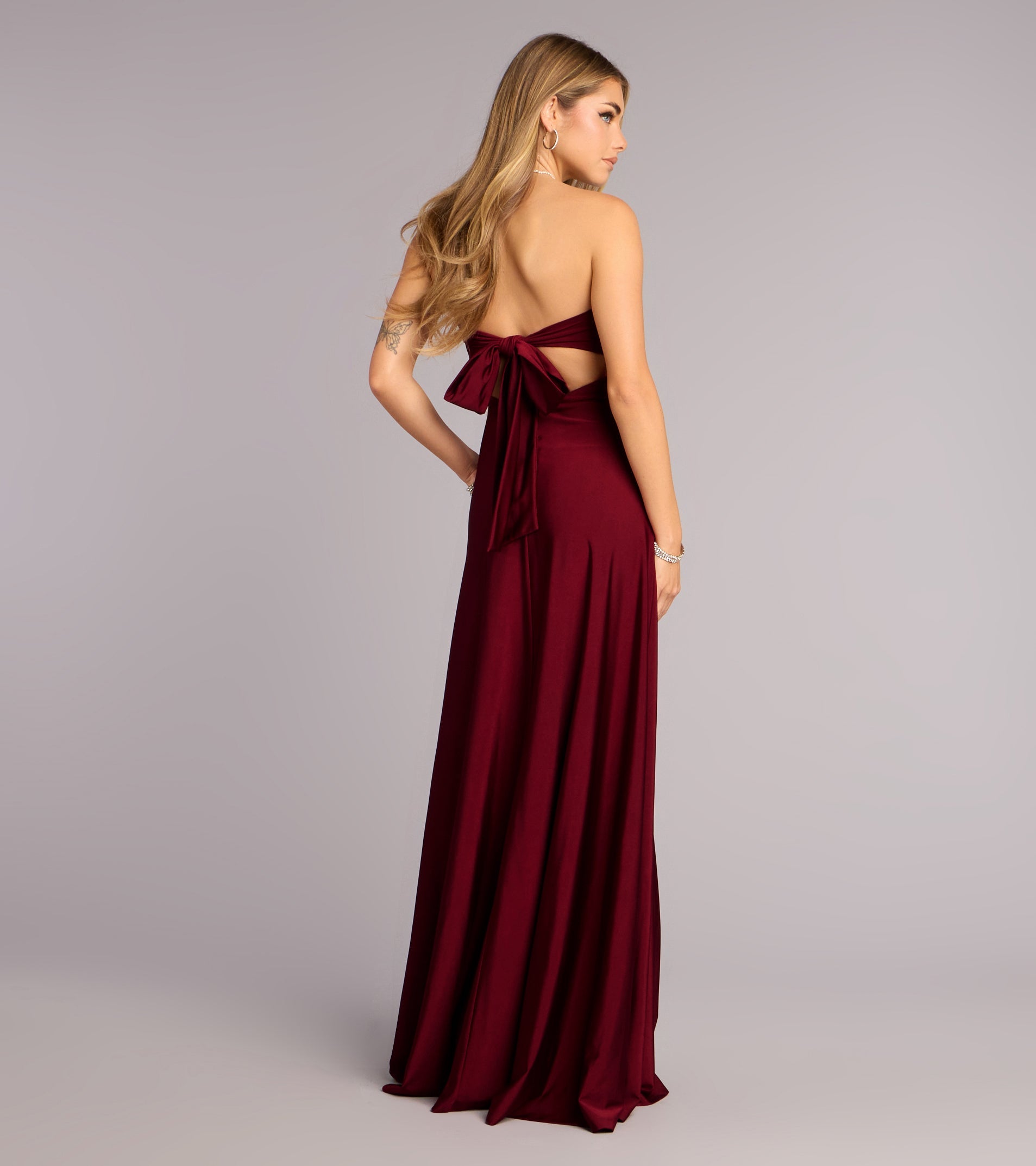 Madeline Strapless Tie-Back A-Line Dress