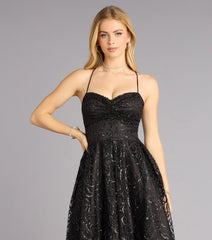 Maizie Glitter A-Line Ball Gown