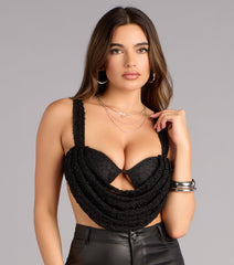 Midnight Muse Beaded Mesh Bra Crop Top