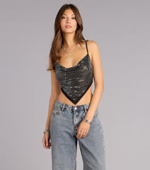 Nightglow Tie-Back Rhinestone Top