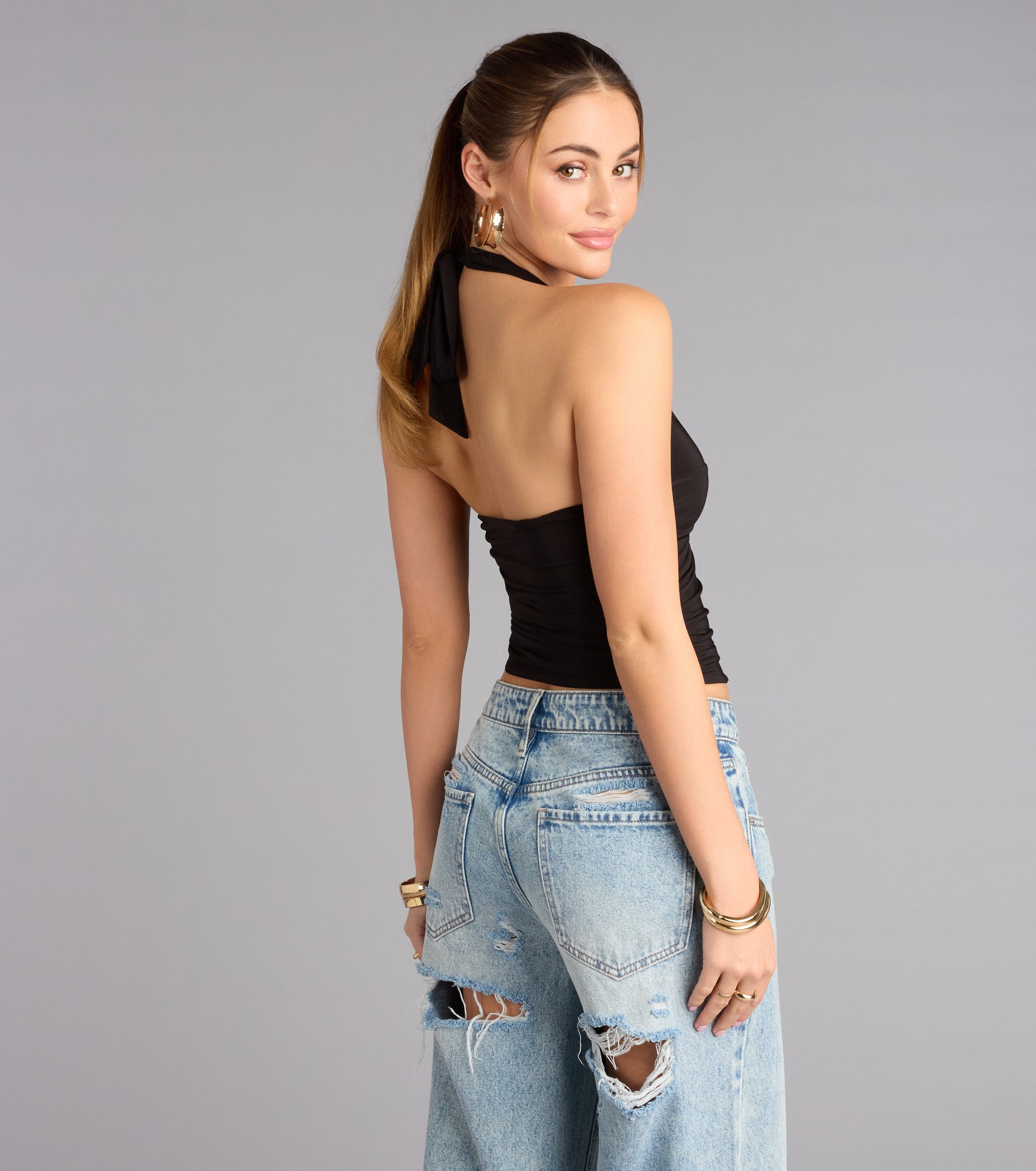 On Repeat Tie Back Halter Top