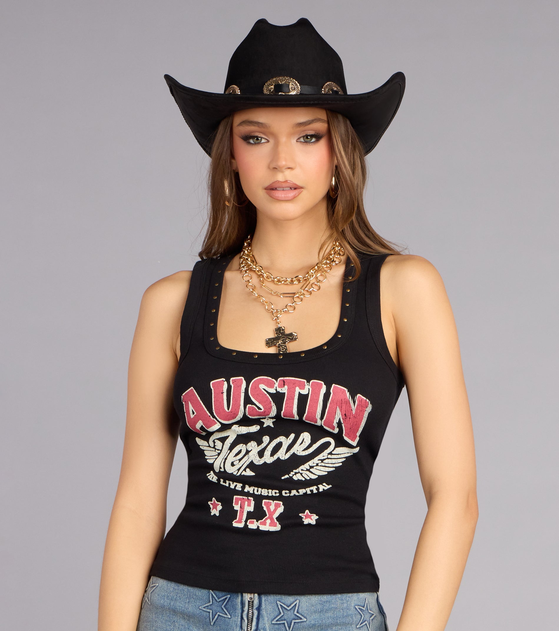 Western Nights Texas Graphic Tank Top