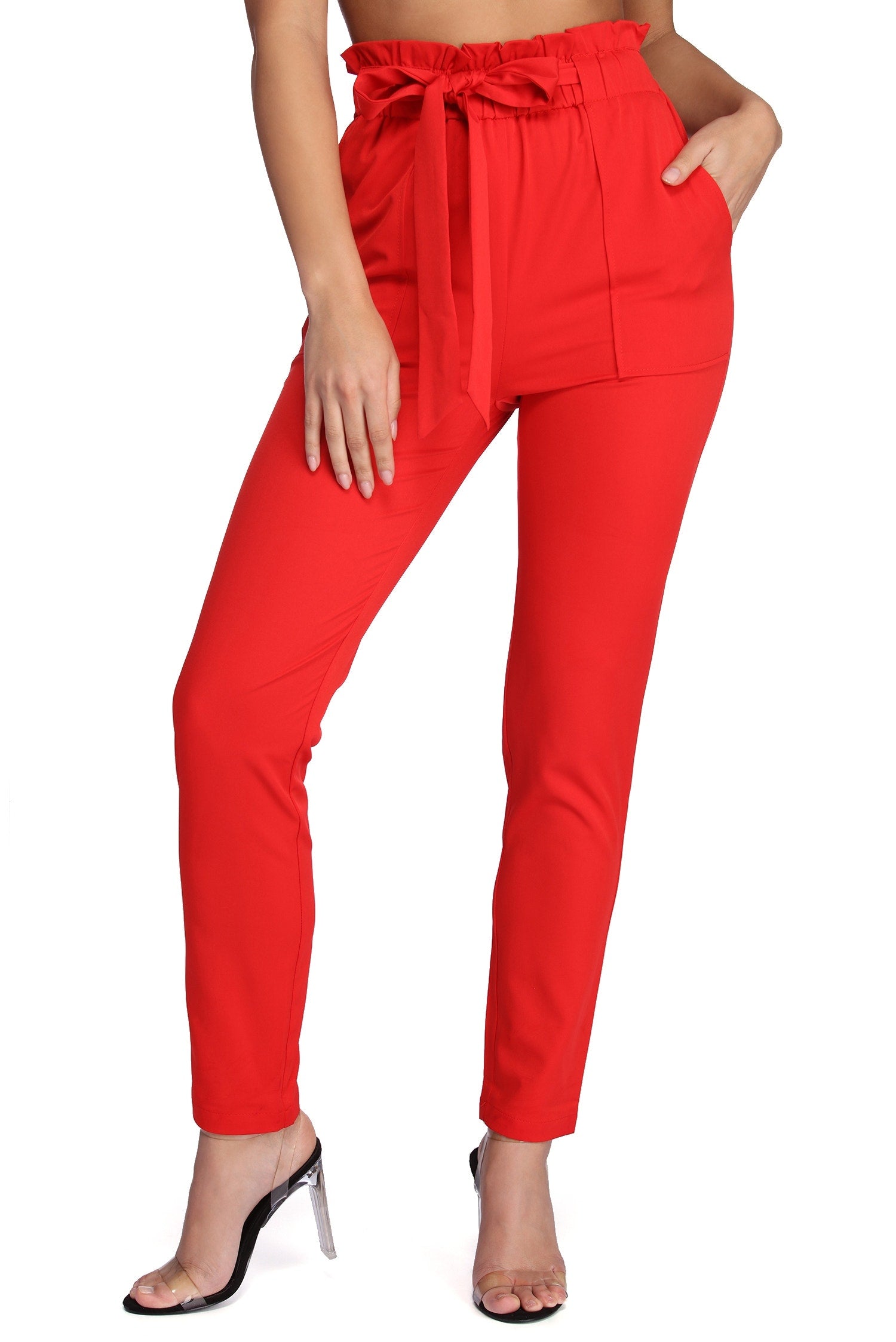Classic Paper Bag Tie Waist Pants