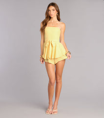 Sunlit Sweetheart Lace Back Romper
