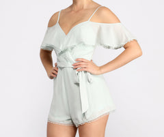 Major Flirt Ruffle Detail Romper