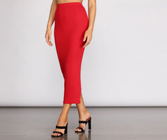 Basic Ribbed Pencil Skirt