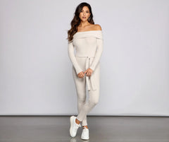 Comfy-Chic Off The Shoulder Catsuit