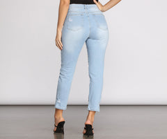 High Rise Light Wash Denim Pants