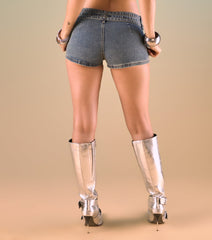 Double Take Belted Denim Hot Shorts