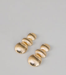 Triple Take Shine Dome Earrings