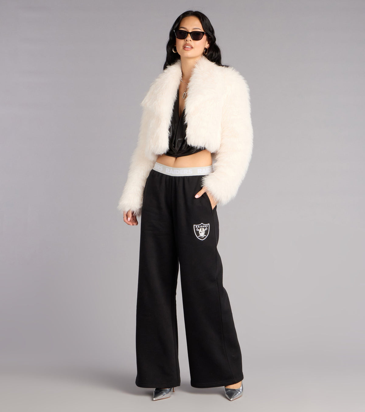 Ultra Game NFL Las Vegas Raiders Wide-Leg Sweatpants