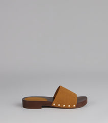 Easy Does It Wood Sole Slide Sandals