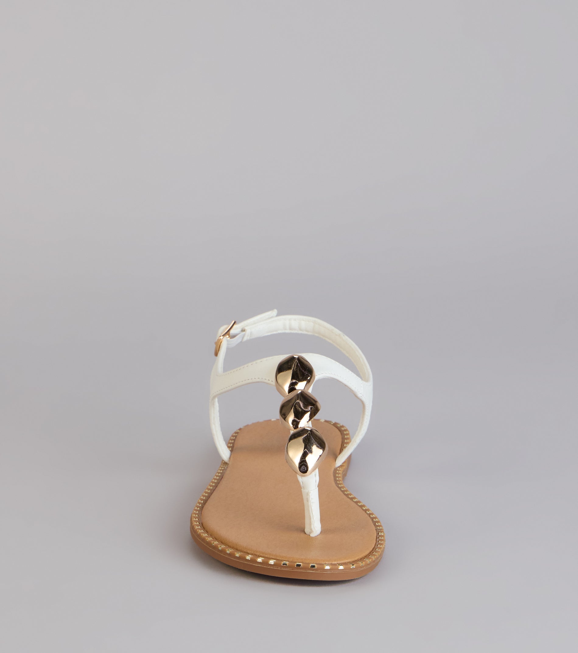 Easy Elegance Stone Beaded Thong Flat Sandals