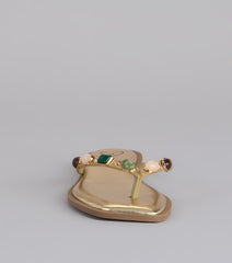 Sunlit Shine Stone Thong Sandals